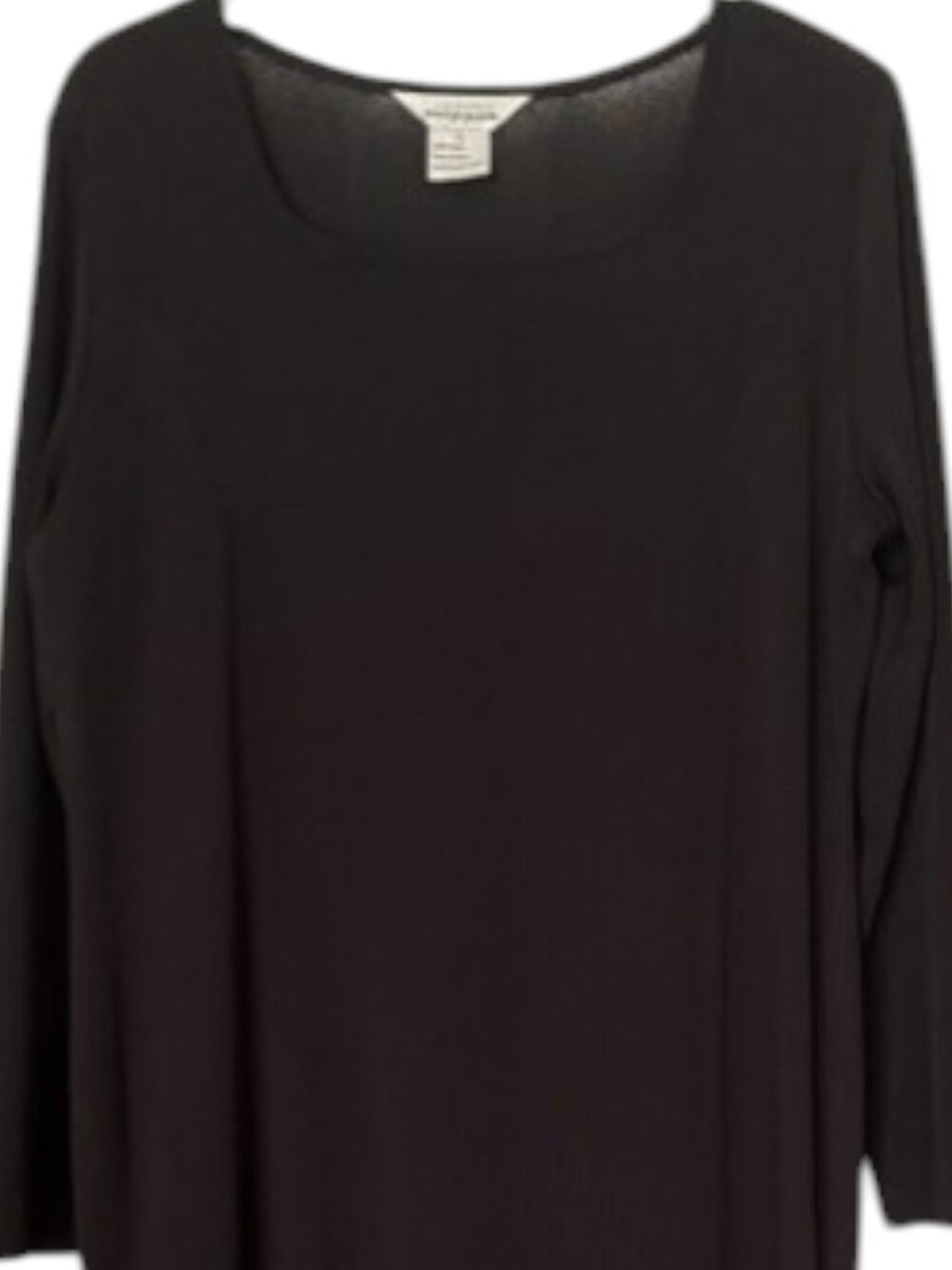 Exclusively Misook Flounce Hem Long Sleeved A-Line Dress - Black - L - Picture 3 of 9